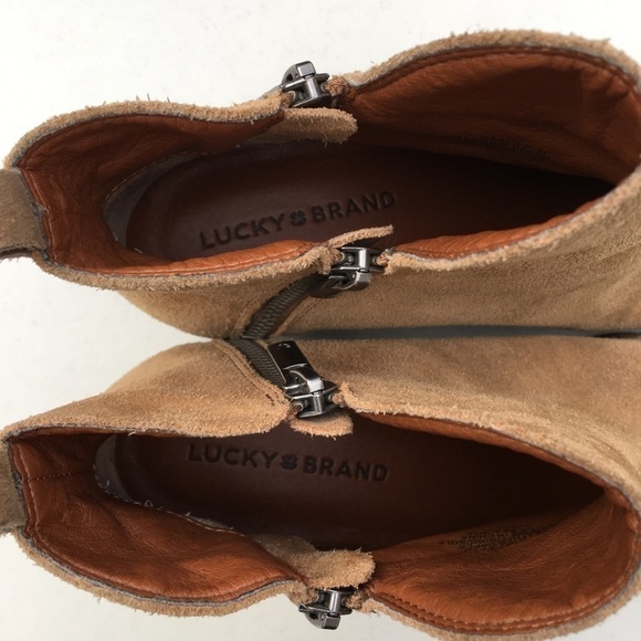 Lucky Brand Basonta Distressed Suede Ankle Boot Size 7.5 - Picture 5 of 7